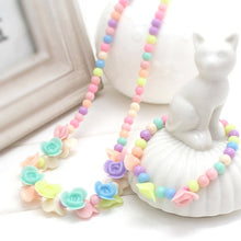 Load image into Gallery viewer, 1 Set Cute Girl's Gifts Children Princess Accessories Sets Mix Macaron Color Acrylic Beads Flower Necklace and Bracelet