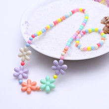 Load image into Gallery viewer, 1 Set Cute Girl's Gifts Children Princess Accessories Sets Mix Macaron Color Acrylic Beads Flower Necklace and Bracelet