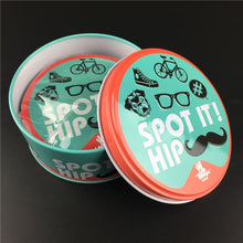 Load image into Gallery viewer, spot it and dobble card game table Board Game For Dobbles Kids Spot Cards It Go Camping Metal Tin Box SHALOM HALLOWEEN toys