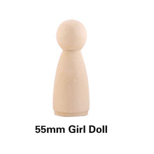 Load image into Gallery viewer, 10pc Wooden Doll 65mm-35mm Wooden Blank Peg Dolls Girl Boy DIY Unfinished Doll Maple Rodent Handmade Baby Product Christmas Gift