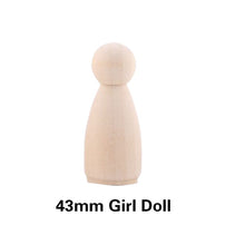 Load image into Gallery viewer, 10pc Wooden Doll 65mm-35mm Wooden Blank Peg Dolls Girl Boy DIY Unfinished Doll Maple Rodent Handmade Baby Product Christmas Gift