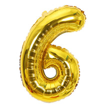 Load image into Gallery viewer, Gold Sliver 32 inch 0-9 Large Helium Digital Air Ballons Foil Children Festival Birthday Party for Kids Cartoon Hat Toys