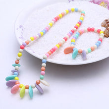 Load image into Gallery viewer, 1 Set Cute Girl&#39;s Gifts Children Princess Accessories Sets Mix Macaron Color Acrylic Beads Flower Necklace and Bracelet
