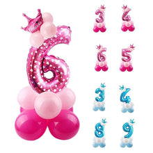 Load image into Gallery viewer, 32inch Digital Balloons Toys Kids Happy Birthday Party Theme Decor Cartoon Inflatable Party Hat Column Gift Toys for Children
