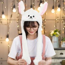 Load image into Gallery viewer, Kocozo Rabbit Hat with Moving Ears Cute Cartoon Toy Hat Airbag Kawaii Funny Toy Cap Kids Plush Toy Birthday Gift  Hat for Girls
