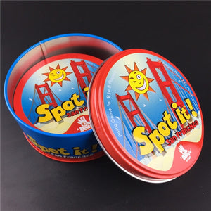 spot it and dobble card game table Board Game For Dobbles Kids Spot Cards It Go Camping Metal Tin Box SHALOM HALLOWEEN toys