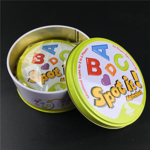 spot it and dobble card game table Board Game For Dobbles Kids Spot Cards It Go Camping Metal Tin Box SHALOM HALLOWEEN toys