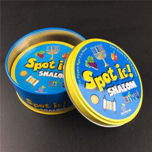 spot it and dobble card game table Board Game For Dobbles Kids Spot Cards It Go Camping Metal Tin Box SHALOM HALLOWEEN toys