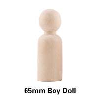 Load image into Gallery viewer, 10pc Wooden Doll 65mm-35mm Wooden Blank Peg Dolls Girl Boy DIY Unfinished Doll Maple Rodent Handmade Baby Product Christmas Gift
