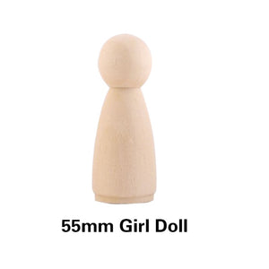 10pc Wooden Doll 65mm-35mm Wooden Blank Peg Dolls Girl Boy DIY Unfinished Doll Maple Rodent Handmade Baby Product Christmas Gift