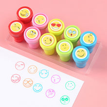 Load image into Gallery viewer, 10pcs/Set Children Toy Stamps Cartoon Animals Fruits Traffic Smile Kids Seal For Scrapbooking Stamper DIY cartoon stamper Toys
