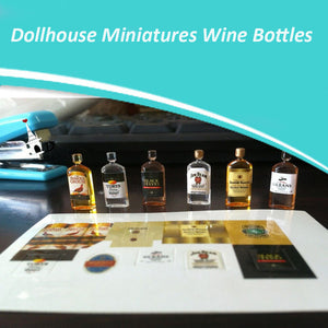 6Pcs 1:12 Dollhouse Miniature Accessories Mini Resin Whiskey Wine bottle Simulation Furniture Model Toys for Doll House Decor