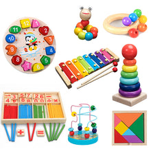 Load image into Gallery viewer, QWZ Montessori Wooden Toys Childhood Learning Toy Children Kids Baby Colorful Wooden Blocks Enlightenment Educational Toy
