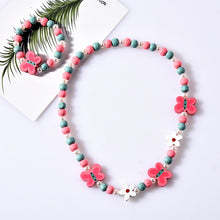 Load image into Gallery viewer, Girl Beads Toys Necklace+Bracelet Butterflies Flowers Baby Handmade Necklace Accessories Princess Children Birthday Gifts
