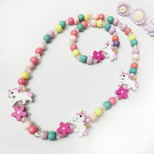 Load image into Gallery viewer, Girl Beads Toys Necklace+Bracelet Butterflies Flowers Baby Handmade Necklace Accessories Princess Children Birthday Gifts
